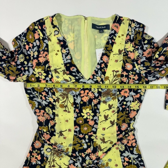 New ModCloth Unique Persona Midi Dress Yellow Navy Floral - Picture 7 of 8